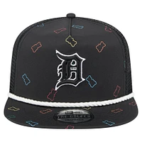 Men's New Era  Black Detroit Tigers Gummy Golfer Trucker Snapback Hat