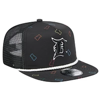 Men's New Era  Black Detroit Tigers Gummy Golfer Trucker Snapback Hat