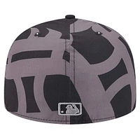 Men's New Era Black Detroit Tigers Logo Fracture 59FIFTY Fitted Hat