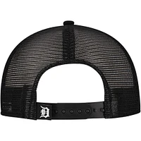 Men's New Era Black Detroit Tigers Retro Bold A-Frame Trucker 9FORTY Adjustable Hat