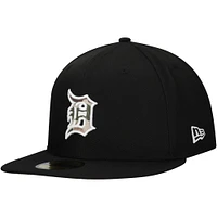 Men's New Era Black Detroit Tigers Troop Chant Camo Undervisor 59FIFTY Fitted Hat