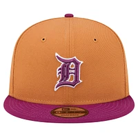 Men's New Era Brown/Purple Detroit Tigers Color Pack Two-Tone 9FIFTY Snapback Hat