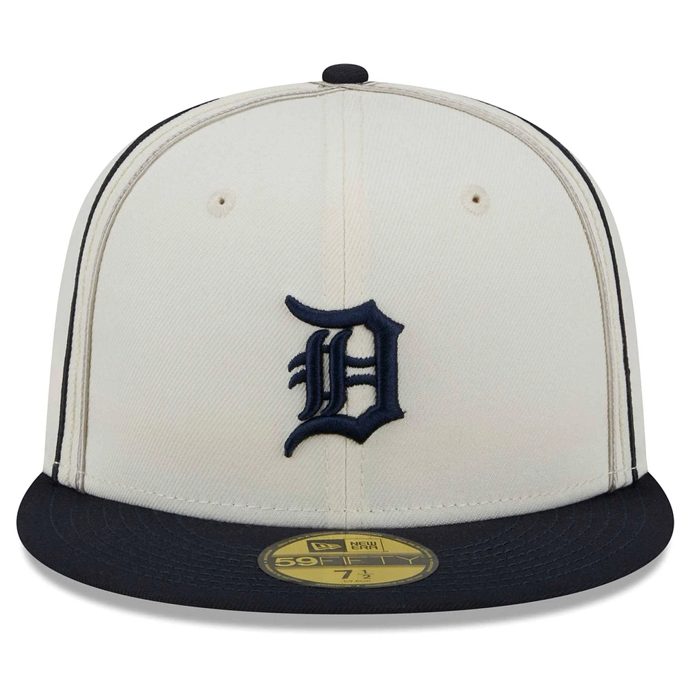 Men's New Era  Cream/Navy Detroit Tigers Chrome Sutash 59FIFTY Fitted Hat