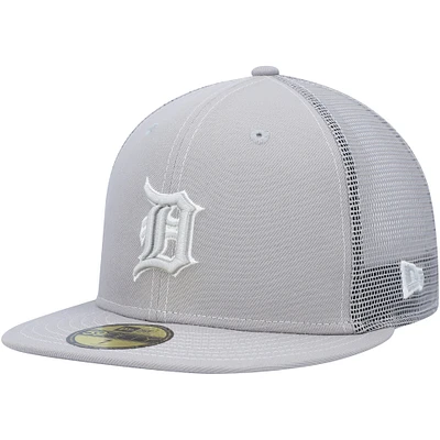 Casquette ajustée 59FIFTY pour entraînement au bâton sur le terrain des Tigers de Detroit 2023 New Era grise homme
