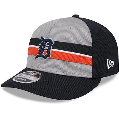 Casquette Snapback 9FIFTY Low Profile 2024 d'entraînement au bâton des Detroit Tigers New Era pour homme, grise