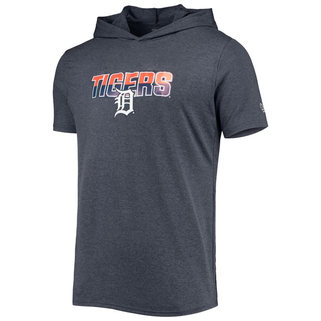 T-shirt à capuche pour homme Detroit Tigers New Era bleu marine chiné