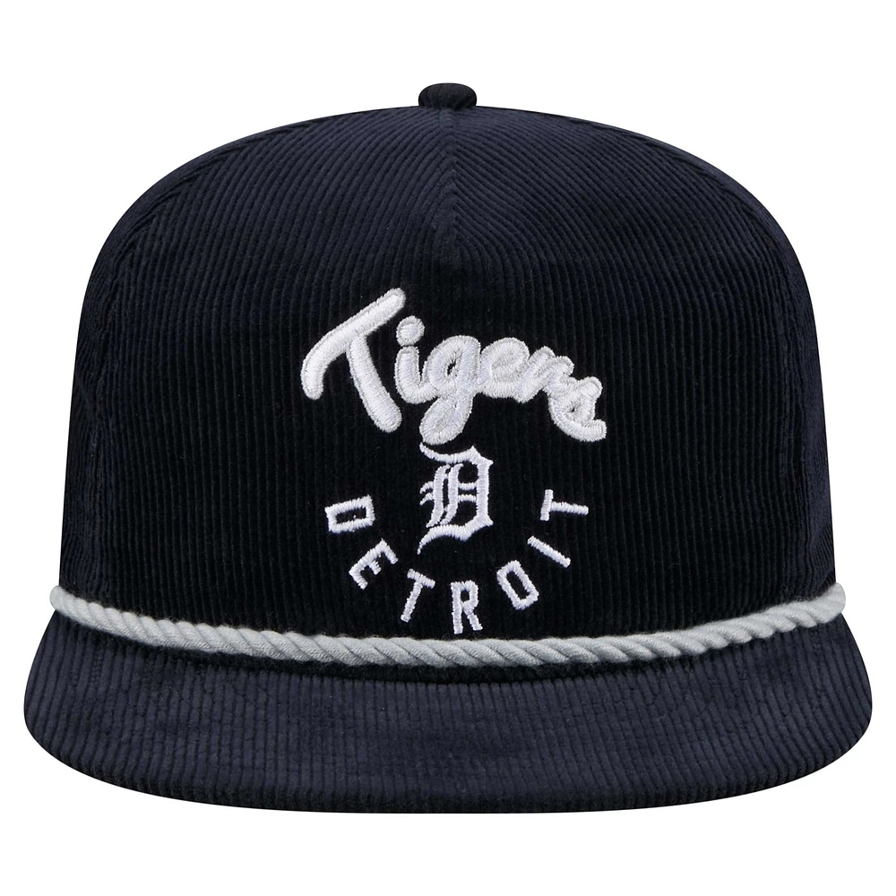 Men's New Era  Navy Detroit Tigers Full Circle Corduroy Golfer Adjustable Hat