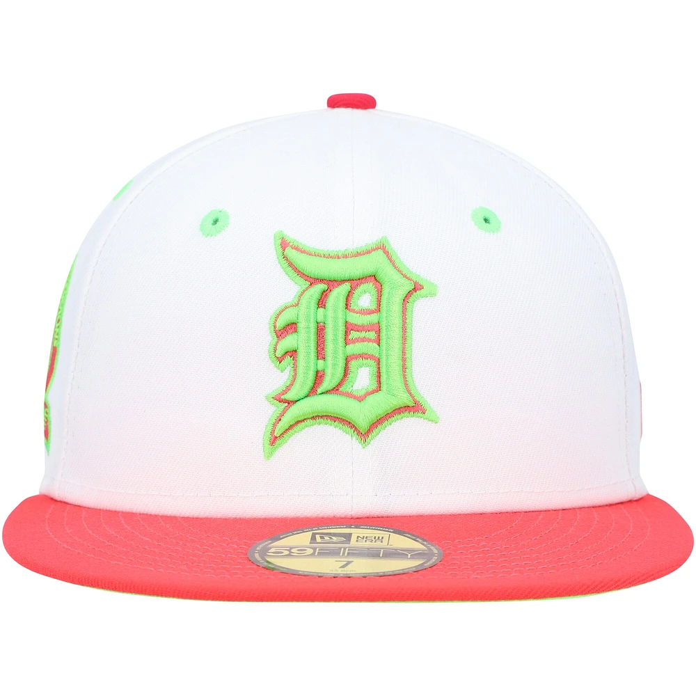 Men's New Era White/Coral Detroit Tigers  1968 World Series Strawberry Lolli 59FIFTY Fitted Hat