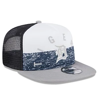 Men's New Era White/Gray Detroit Tigers Team Foam Front A-Frame Trucker 9FIFTY Snapback Hat