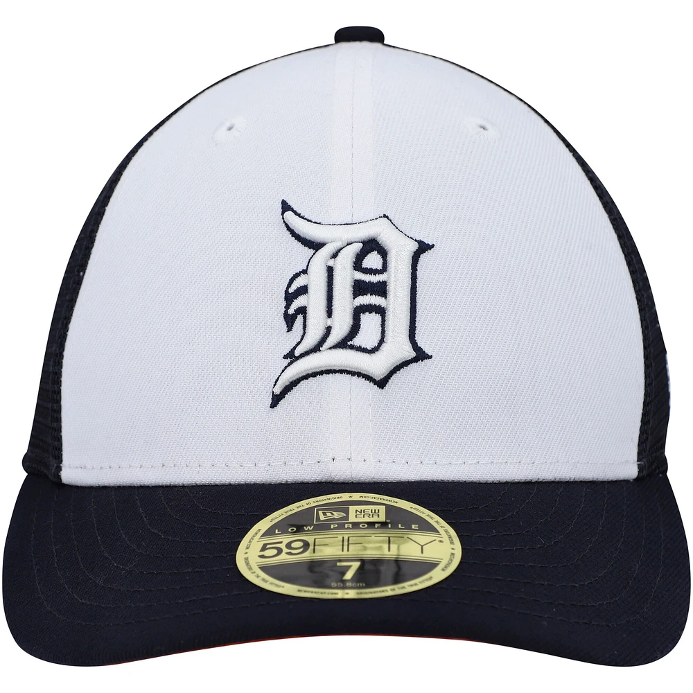 Men's New Era White/Navy Detroit Tigers 2023 On-Field Batting Practice Low Profile 59FIFTY Fitted Hat