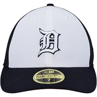 Men's New Era White/Navy Detroit Tigers 2023 On-Field Batting Practice Low Profile 59FIFTY Fitted Hat