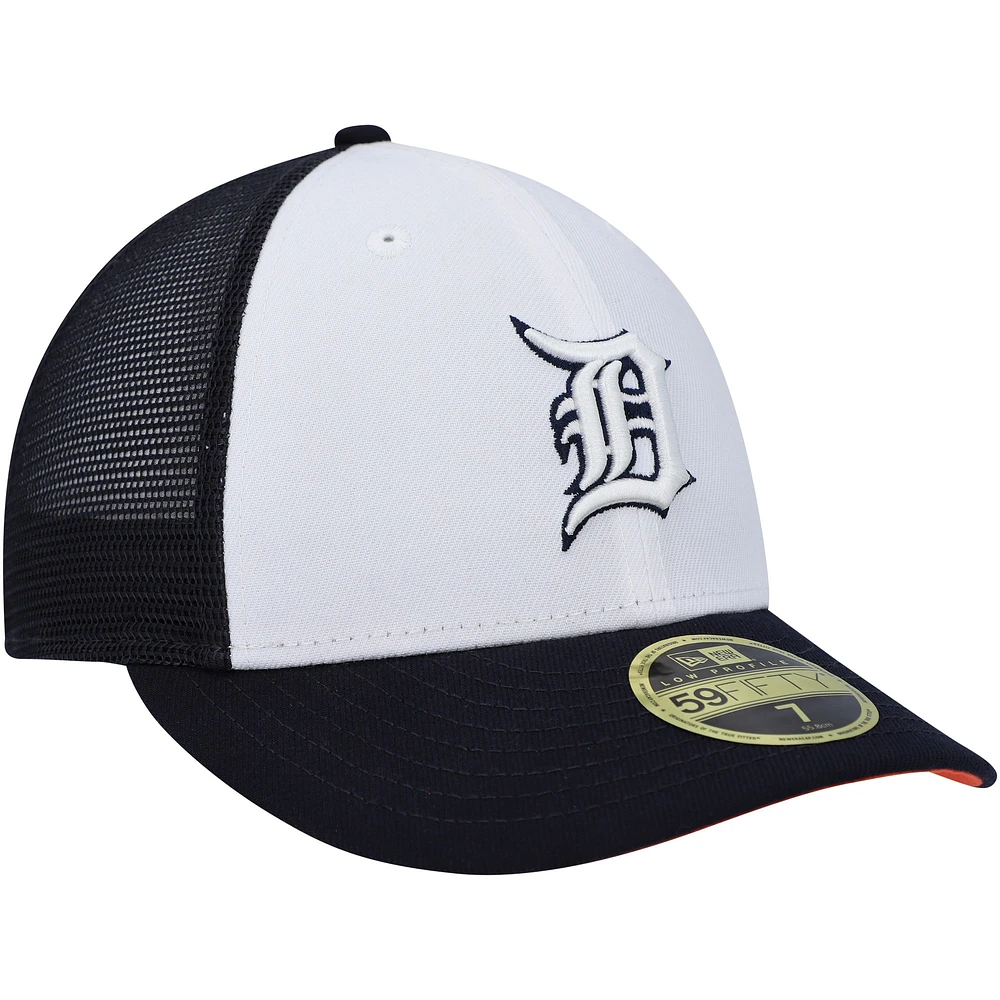 Men's New Era White/Navy Detroit Tigers 2023 On-Field Batting Practice Low Profile 59FIFTY Fitted Hat