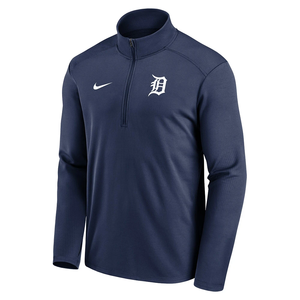 Men's Nike Navy Detroit Tigers Agility Pacer Performance Half-Zip - Top