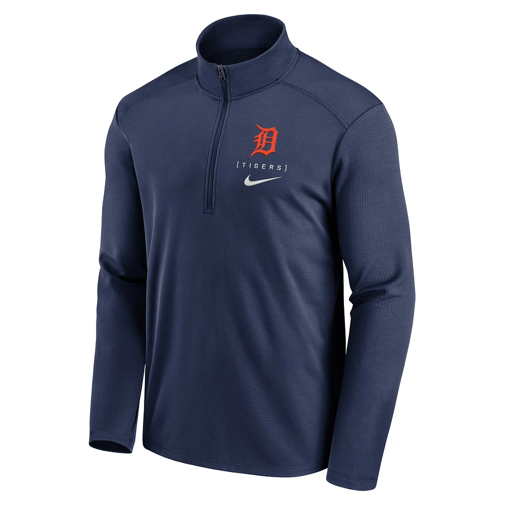 Men's Nike Navy Detroit Tigers Franchise Logo Pacer Performance Half-Zip Top