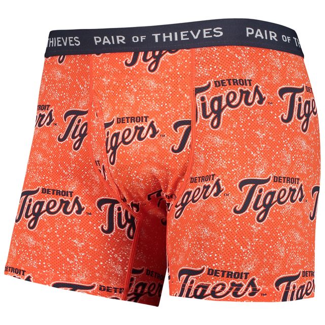 Lot de 2 boxers super ajustés pour homme Paire voleurs orange/bleu marine Detroit Tigers
