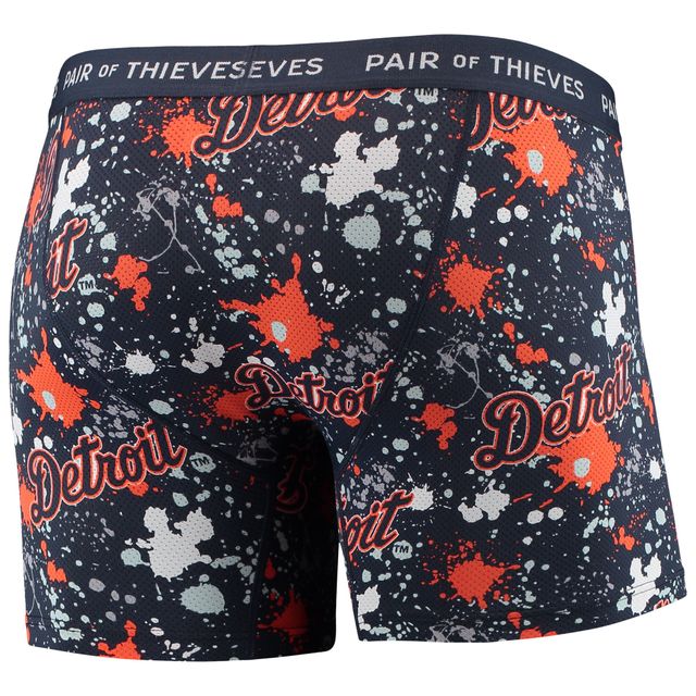 Lot de 2 boxers super ajustés pour homme Paire voleurs orange/bleu marine Detroit Tigers