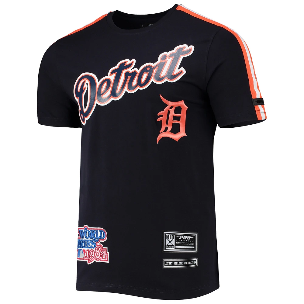 Men's Pro Standard Navy/Orange Detroit Tigers Taping T-Shirt