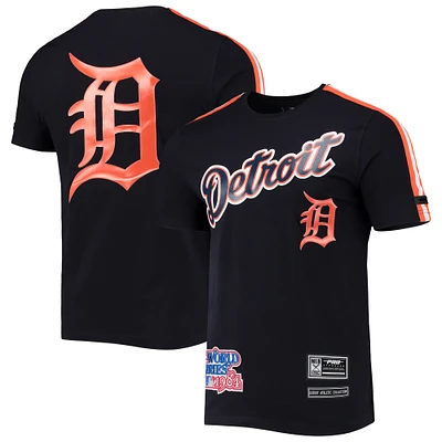 Men's Pro Standard Navy/Orange Detroit Tigers Taping T-Shirt