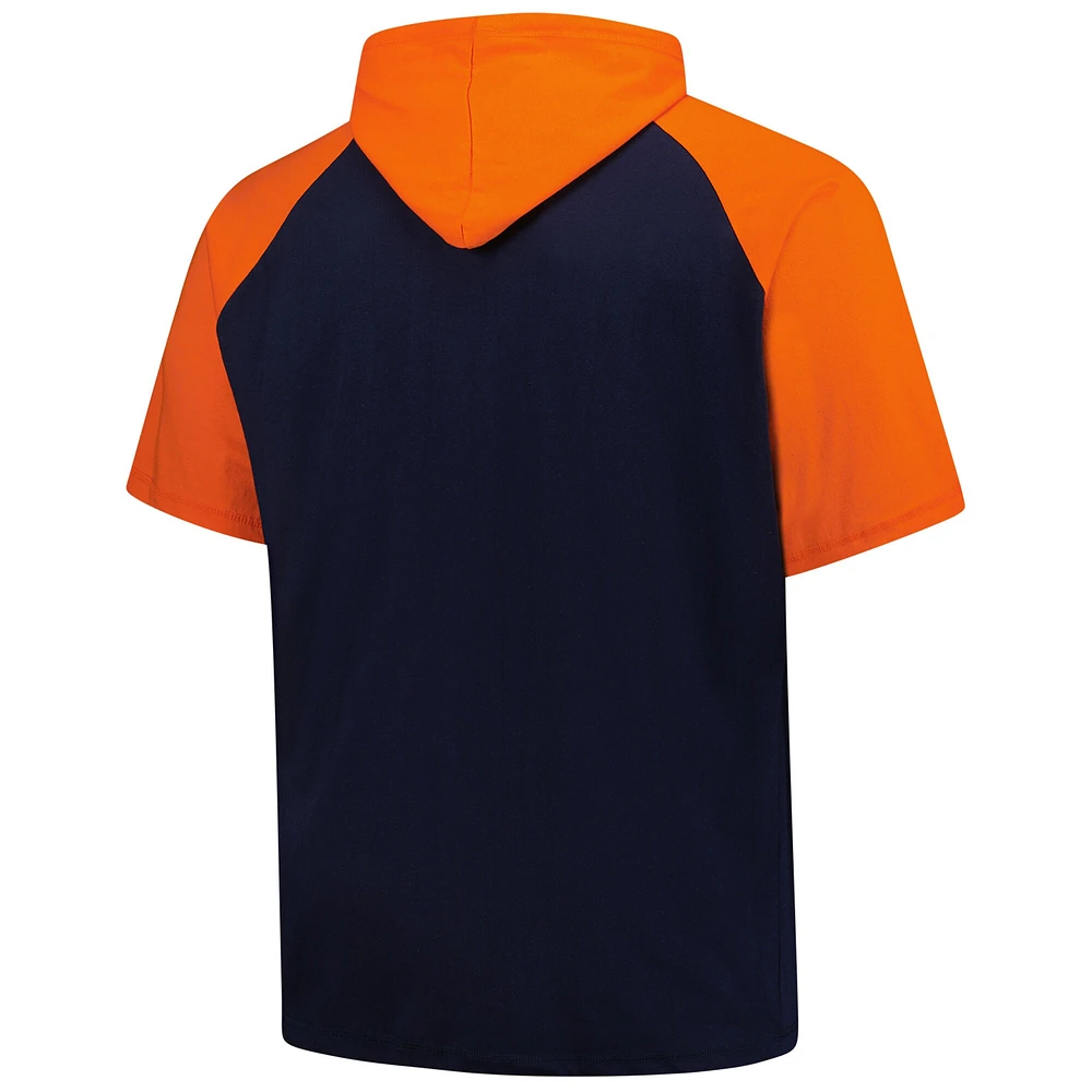 Men's Profile Navy Detroit Tigers Big & Tall Short Sleeve Pullover Hoodie