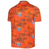 Polo pour homme Reyn Spooner Orange Detroit Tigers Cooperstown Collection Puamana Print