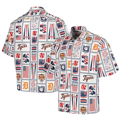 Chemise boutonnée Americana Detroit Tigers pour homme Reyn Spooner blanche