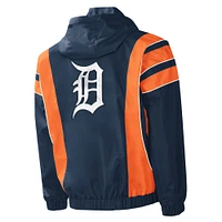 Men's Starter Navy Detroit Tigers Impact Hoodie Half-Zip Jacket