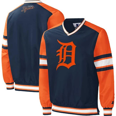 Coupe-vent à encolure en V Yardline Detroit Tigers Starter pour homme, bleu marine