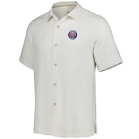 Chemise boutonnée Tommy Bahama Detroit Tigers Sport Tropic Isles Camp pour homme, blanc