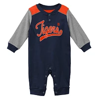 Pull à manches longues Scrimmage des Detroit Tigers pour nouveau-né et nourrisson, bleu marine/gris chiné