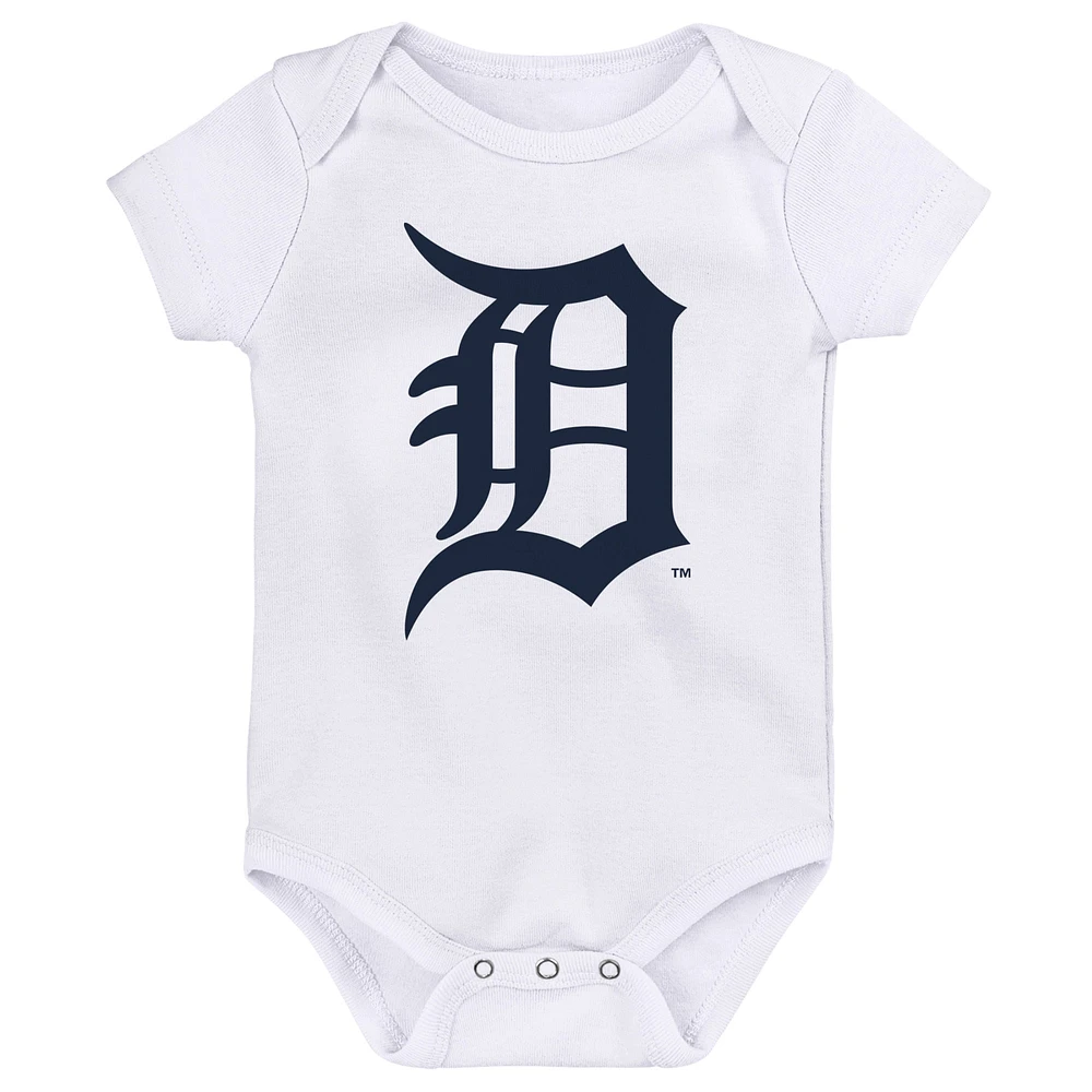 Newborn & Infant Orange/Navy/White Detroit Tigers Minor League Player Three-Pack Bodysuit Set