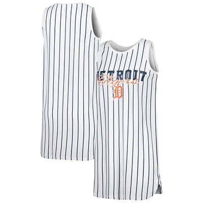 Chemise de nuit sans manches en tricot à fines rayures Reel Detroit Tigers Concepts Sport pour femme