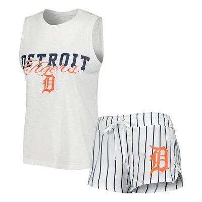 Concepts Sport Débardeur et short à fines rayures pour femme Detroit Tigers Blanc