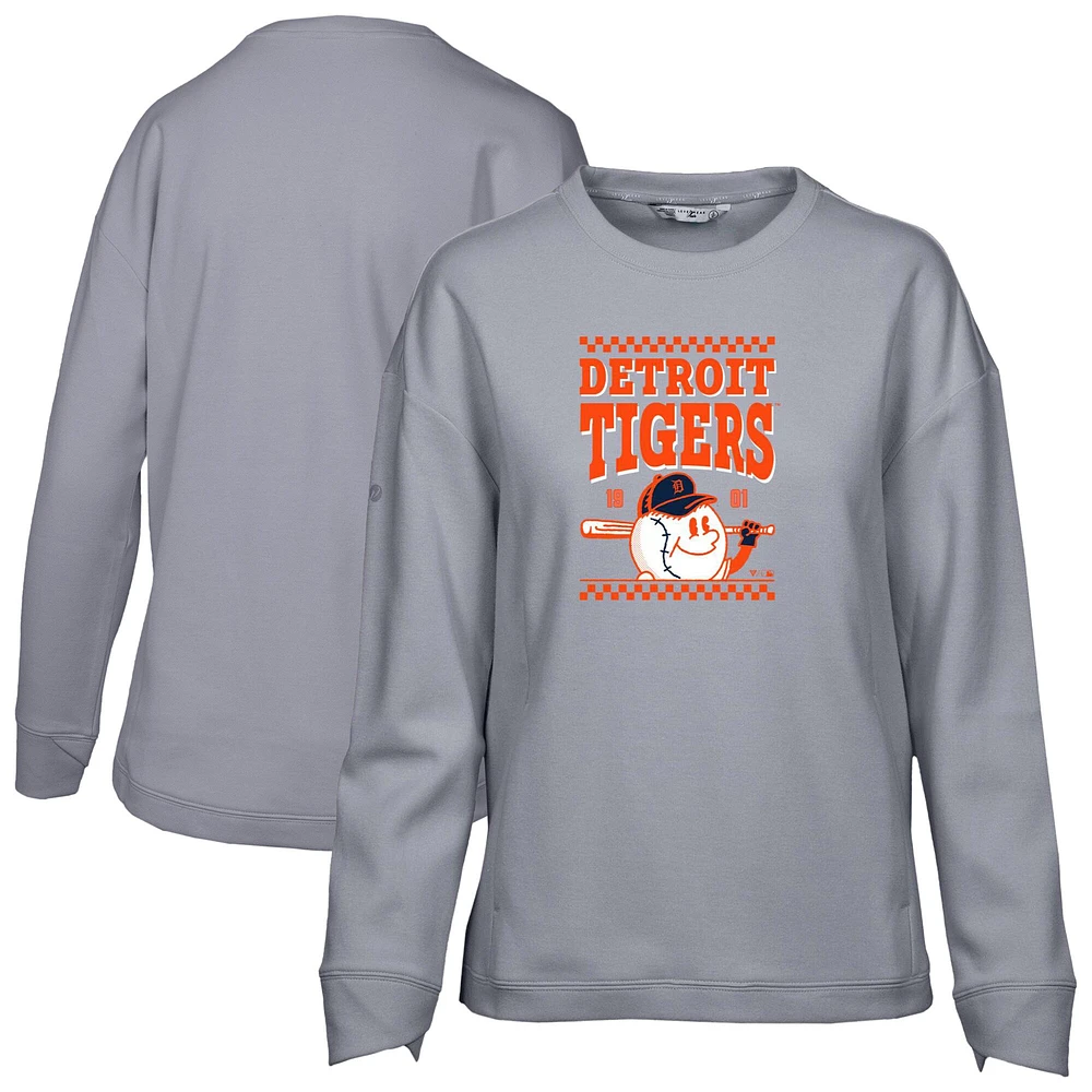 Sweat-shirt inaugural Fiona des Detroit Tigers pour femme de Levelwear, gris