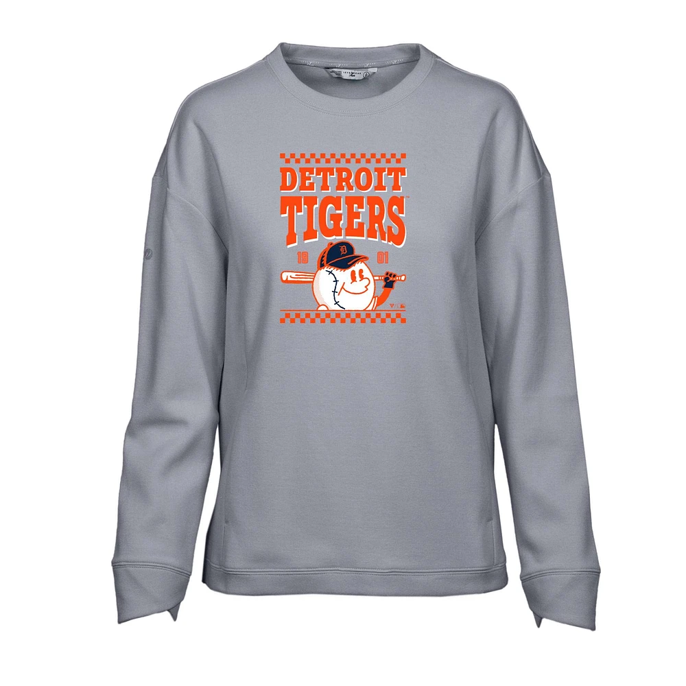 Sweat-shirt inaugural Fiona des Detroit Tigers pour femme de Levelwear, gris