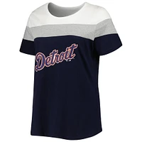 T-shirt à couleurs contrastées bleu marine/gris chiné Detroit Tigers pour femme
