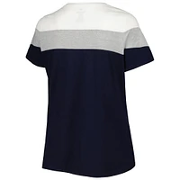 T-shirt à couleurs contrastées bleu marine/gris chiné Detroit Tigers pour femme
