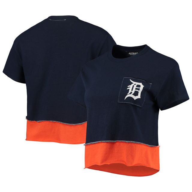 T-shirt court pour femme des Detroit Tigers de Refried Apparel bleu marine
