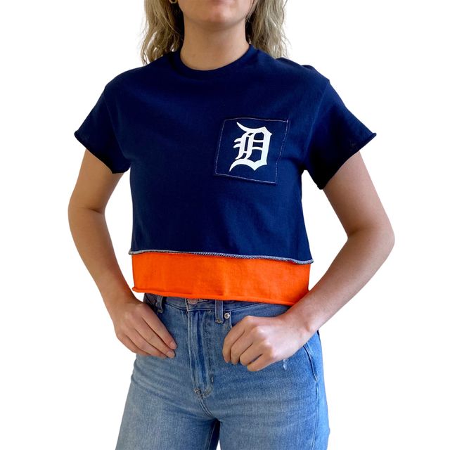 T-shirt court pour femme des Detroit Tigers de Refried Apparel bleu marine