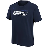 Youth Nike Javier Baez Navy Detroit Tigers 2024 City Connect Name & Number T-Shirt