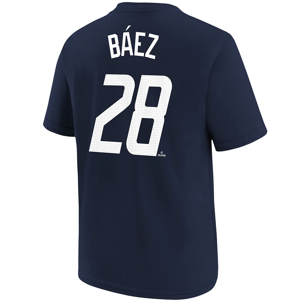 Youth Nike Javier Baez Navy Detroit Tigers 2024 City Connect Name & Number T-Shirt