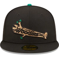 Men's New Era Black Down East Wood Ducks Authentic Collection 59FIFTY Fitted Hat