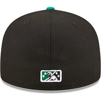 Men's New Era Black Down East Wood Ducks Authentic Collection 59FIFTY Fitted Hat