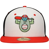 Casquette ajustée 59FIFTY New Era White Avocados Luchadores de Down East Copa la Diversión pour hommes