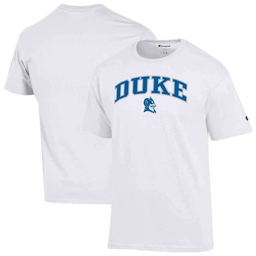 Men's Champion  White Duke Blue Devils Arched Logo T-Shirt