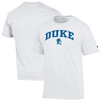 Men's Champion  White Duke Blue Devils Arched Logo T-Shirt