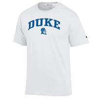 Men's Champion  White Duke Blue Devils Arched Logo T-Shirt