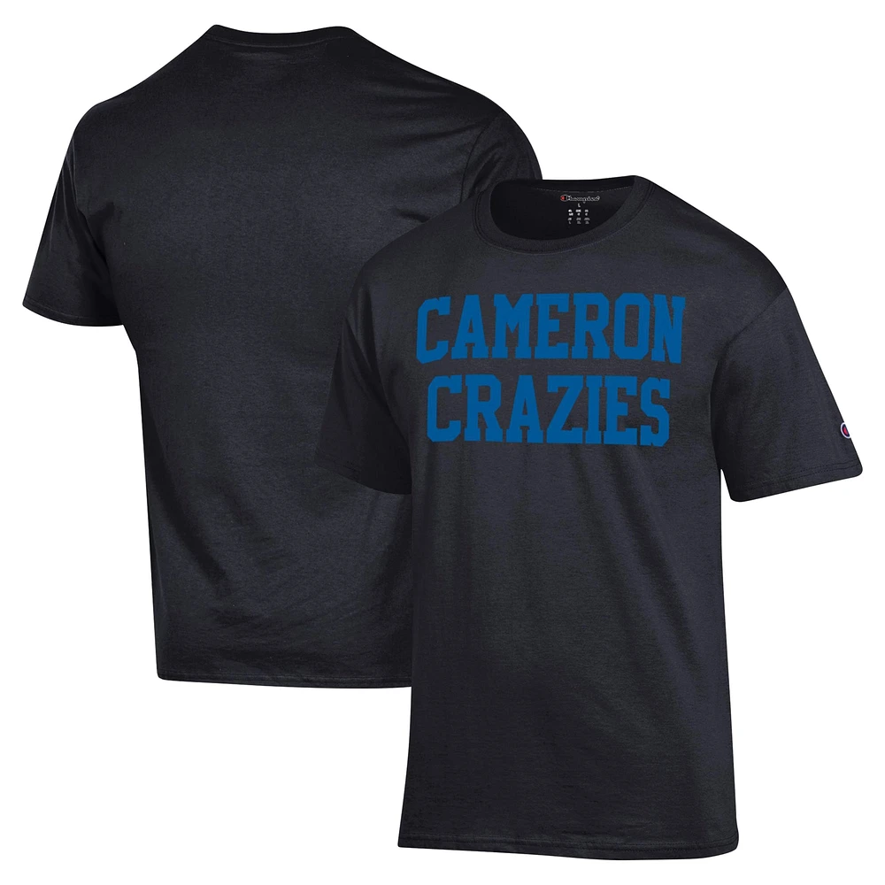 T-shirt Champion noir Duke Blue Devils Cameron Crazies pour hommes