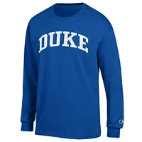 Men's Champion  Royal Duke Blue Devils Basic Arch Long Sleeve T-Shirt