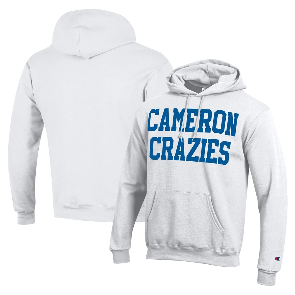 Sweat à capuche Champion White Duke Blue Devils Cameron Crazies pour homme