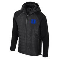 Men's Colosseum  Black Duke Blue Devils Block The Sun Full-Zip Hoodie Jacket